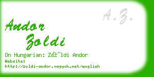 andor zoldi business card